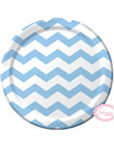 Pratos Chevron Azul Claro